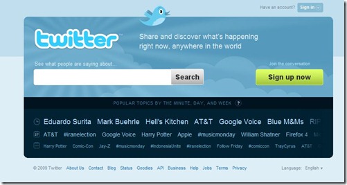 Twitter new home page