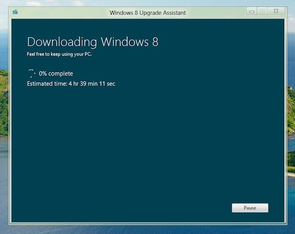 Windows 8 Release Preview asistente